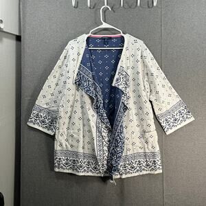 Isaac Mizrahi LIVE! True Denim Jacquard Sweater Ivory, Large